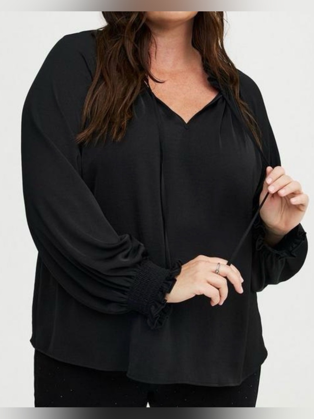 NWT Torrid satin tie front peasant blouse, Torrid size 3, 3X